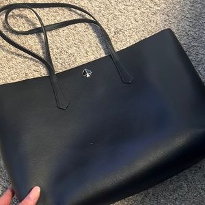 Black Leather Kate Spade Large Tote